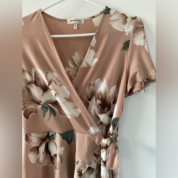 Monteau Faux Wrap Peplum Women’s Blouse Size M - Picture 3 of 6